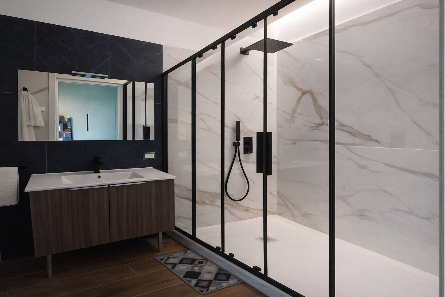 Bagno Olga - doccia e lavabo